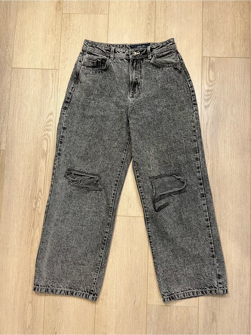 NOISY MAY High-Rise, Wide Leg, Grey Washed Jeans - FREE SHIPPING on Bundles $95+